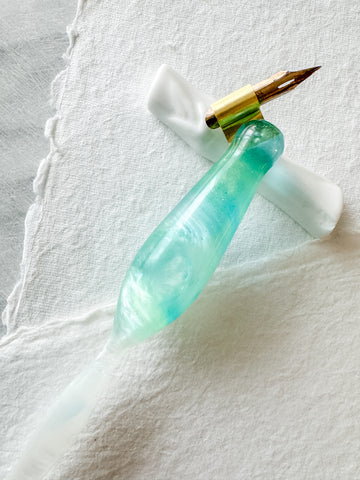 Calligraphy Pen Holder: Sea Glass