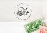 Round Address Stamp #034