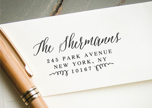 Initial Calligraphy Personalized Self-Inking Wedding Stamp