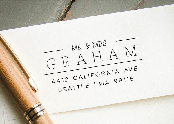 Traditional Monogram Custom Self-Inking Address Stamp from InkMeThis –  INKMETHIS